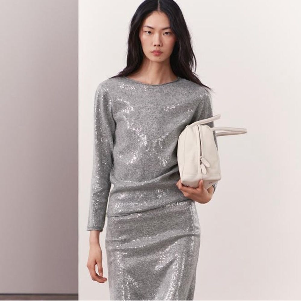 ZARA SEQUINED KNIT SWEATER